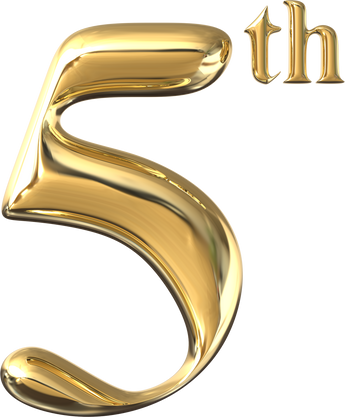 5th anniversary gold 3d render